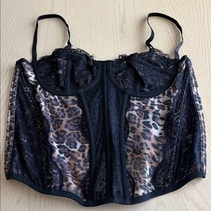 Leopard Print Lace Bustier